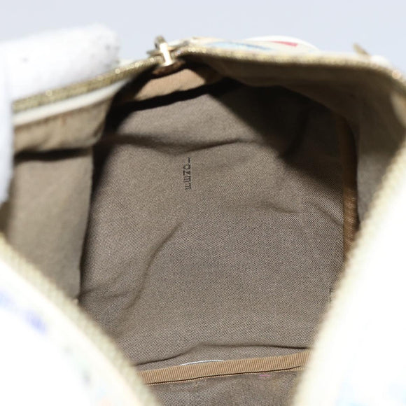 FENDI Zucca Canvas Hand Bag PVC Multicolor Gold Auth 152378V