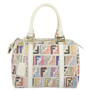 FENDI Zucca Canvas Hand Bag PVC Multicolor Gold Auth 152378V-13