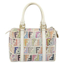 FENDI Zucca Canvas Hand Bag PVC Multicolor Gold Auth 152378V-2