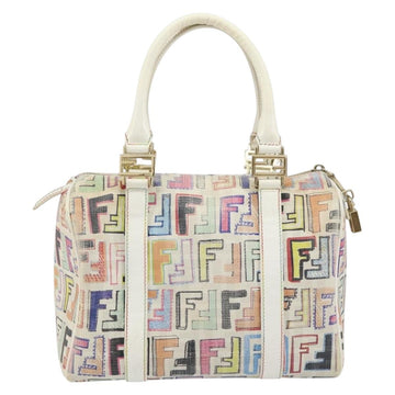 FENDI Zucca Canvas Hand Bag PVC Multicolor Gold Auth 152378V - 0