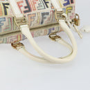 FENDI Zucca Canvas Hand Bag PVC Multicolor Gold Auth 152378V-7