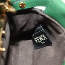 FENDI Micro Peek A Boo Hand Bag Leather Gold Green Auth 152379V-22