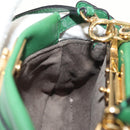 FENDI Micro Peek A Boo Hand Bag Leather Gold Green Auth 152379V-24