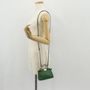 FENDI Micro Peek A Boo Hand Bag Leather Gold Green Auth 152379V-26