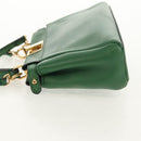 FENDI Micro Peek A Boo Hand Bag Leather Gold Green Auth 152379V-3