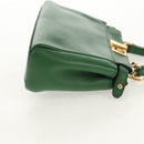 FENDI Micro Peek A Boo Hand Bag Leather Gold Green Auth 152379V-4