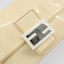 FENDI Mamma Baguette Shoulder Bag Enamel Beige Auth 152380-18