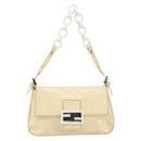 FENDI Mamma Baguette Shoulder Bag Enamel Beige Auth 152380-13