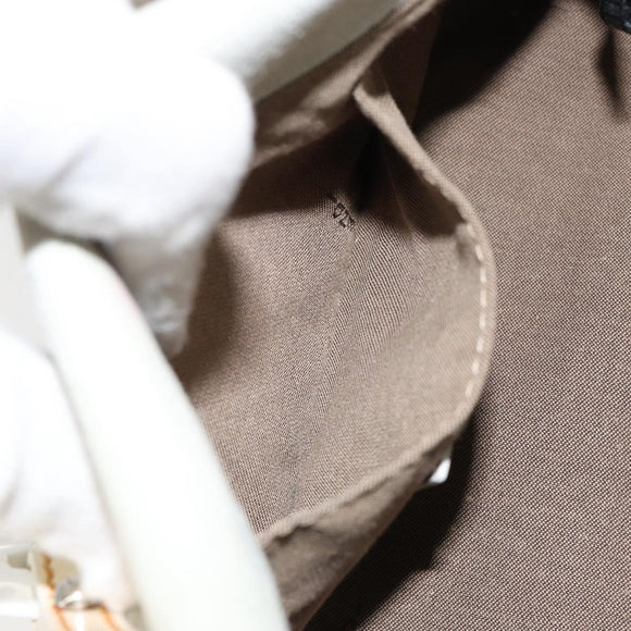 FENDI Mamma Baguette Shoulder Bag Enamel Beige Auth 152380