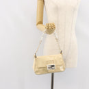 FENDI Mamma Baguette Shoulder Bag Enamel Beige Auth 152380-24