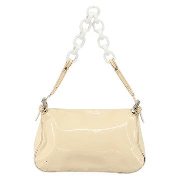 FENDI Mamma Baguette Shoulder Bag Enamel Beige Auth 152380 - 0