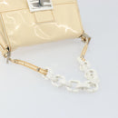 FENDI Mamma Baguette Shoulder Bag Enamel Beige Auth 152380-7