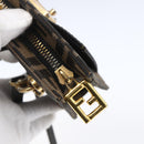 FENDI Zucca Canvas Mamma Baguette Shoulder Bag Black Brown Auth 152381V-10