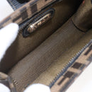 FENDI Zucca Canvas Mamma Baguette Shoulder Bag Black Brown Auth 152381V-12