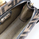 FENDI Zucca Canvas Mamma Baguette Shoulder Bag Black Brown Auth 152381V-18
