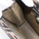 FENDI Zucca Canvas Mamma Baguette Shoulder Bag Black Brown Auth 152381V-19