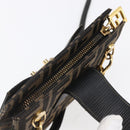 FENDI Zucca Canvas Mamma Baguette Shoulder Bag Black Brown Auth 152381V-6