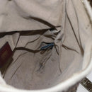 FENDI Zucchino Canvas Shoulder Bag Beige Gold Auth 152382-19