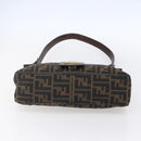 FENDI Zucca Canvas Shoulder Bag Black Brown Auth 152383-5