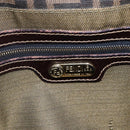 FENDI Zucca Canvas Shoulder Bag Black Brown Auth 152383-17