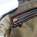 FENDI Zucca Canvas Shoulder Bag Black Brown Auth 152383-18