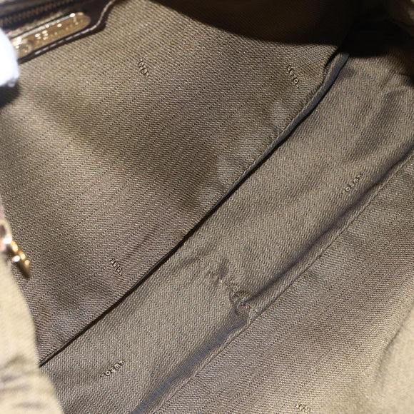 FENDI Zucca Canvas Shoulder Bag Black Brown Auth 152383