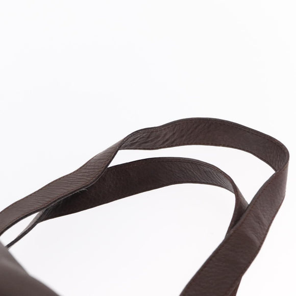 Salvatore Ferragamo Gancini Backpack Leather Brown Gold Auth 152386