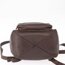 Salvatore Ferragamo Gancini Backpack Leather Brown Gold Auth 152386-11