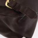 Salvatore Ferragamo Gancini Backpack Leather Brown Gold Auth 152386-14
