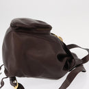 Salvatore Ferragamo Gancini Backpack Leather Brown Gold Auth 152386-4