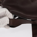 Salvatore Ferragamo Gancini Backpack Leather Brown Gold Auth 152386-7