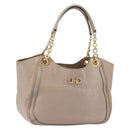 Salvatore Ferragamo Hand Bag Leather Pink Gold Auth 152388-1