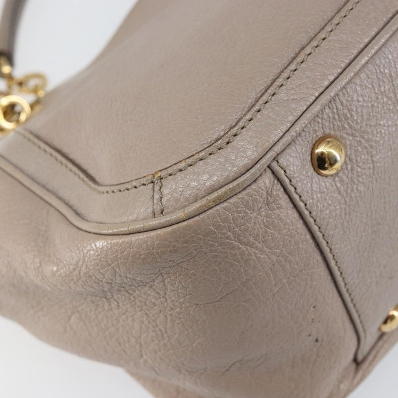 Salvatore Ferragamo Hand Bag Leather Pink Gold Auth 152388