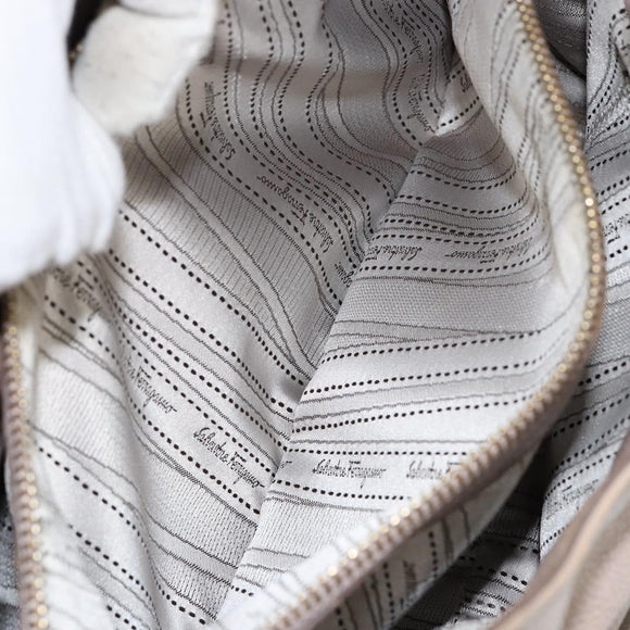 Salvatore Ferragamo Hand Bag Leather Pink Gold Auth 152388