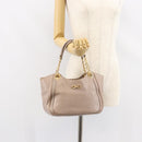 Salvatore Ferragamo Hand Bag Leather Pink Gold Auth 152388-25