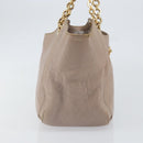 Salvatore Ferragamo Hand Bag Leather Pink Gold Auth 152388-4
