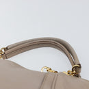 Salvatore Ferragamo Hand Bag Leather Pink Gold Auth 152388-8