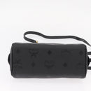 MCM Vicetos Logogram Hand Bag PVC 2way Black Gold Auth 152389-5