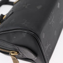 MCM Vicetos Logogram Hand Bag PVC 2way Black Gold Auth 152389-15