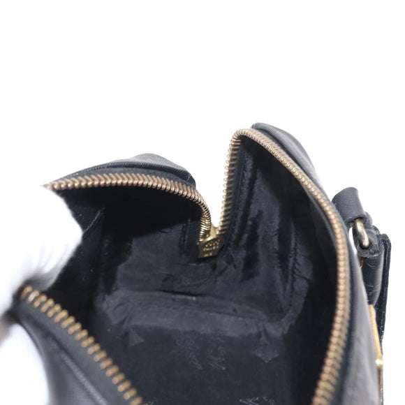 MCM Vicetos Logogram Hand Bag PVC 2way Black Gold Auth 152389