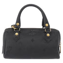 MCM Vicetos Logogram Hand Bag PVC 2way Black Gold Auth 152389-2