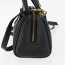 MCM Vicetos Logogram Hand Bag PVC 2way Black Gold Auth 152389-3