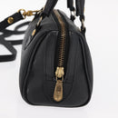 MCM Vicetos Logogram Hand Bag PVC 2way Black Gold Auth 152389-4