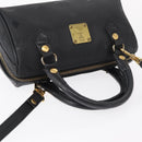MCM Vicetos Logogram Hand Bag PVC 2way Black Gold Auth 152389-6