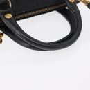 MCM Vicetos Logogram Hand Bag PVC 2way Black Gold Auth 152389-7