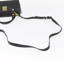 MCM Vicetos Logogram Hand Bag PVC 2way Black Gold Auth 152389-9