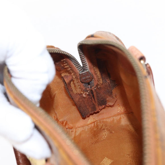 MCM Vicetos Logogram Hand Bag PVC 2way Brown Gold Auth 152390