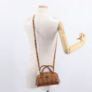 MCM Vicetos Logogram Hand Bag PVC 2way Brown Gold Auth 152390-22