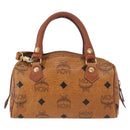 MCM Vicetos Logogram Hand Bag PVC 2way Brown Gold Auth 152390-2