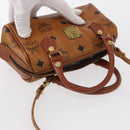 MCM Vicetos Logogram Hand Bag PVC 2way Brown Gold Auth 152390-6